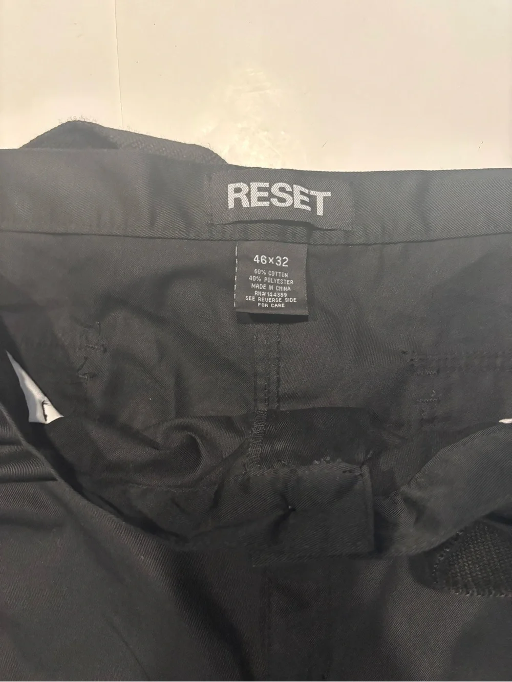 RESET Fashion Mens Cargo Pants 46x32 Black Multi Pocket Utility Belt NWT